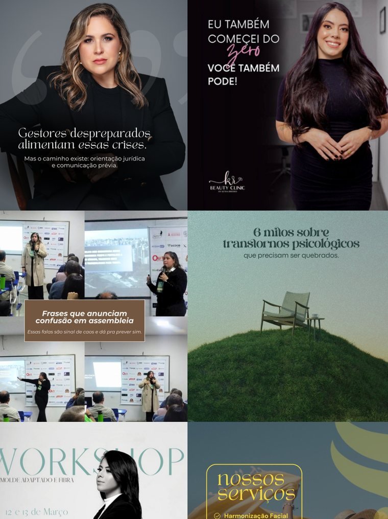 Prévia de peças de design para redes sociais
